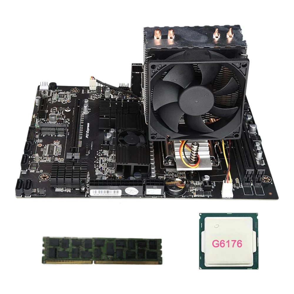 Материнская плата X89 с 6276 ЦП + 8 Гб DDR3 ОЗУ вентилятор охлаждения ECC/REG DIMM RAM SATA2 USB3.0