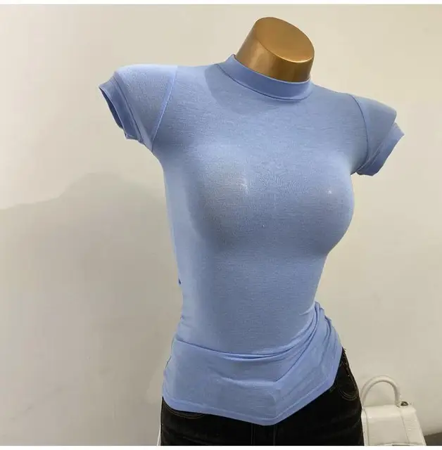 High Neck See Through Tops 14