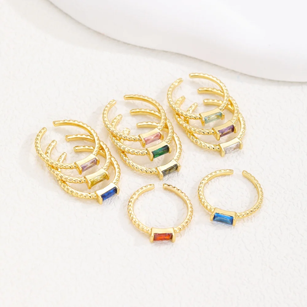 MEDFOLY Birthstone Rings for Women Dainty Adjustable Stackable Ring Engagement Wedding Rings Birthday Valentines Jewelry Gift