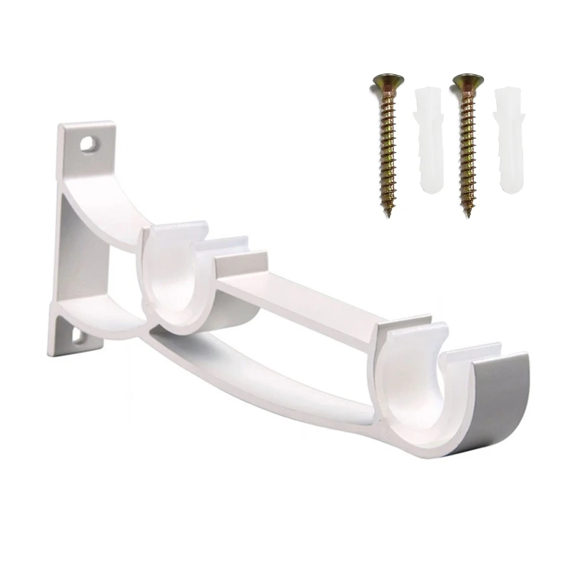 1pc Double Curtain Rod Brackets Window Hardware Holder Home Decor Side Top Mounted