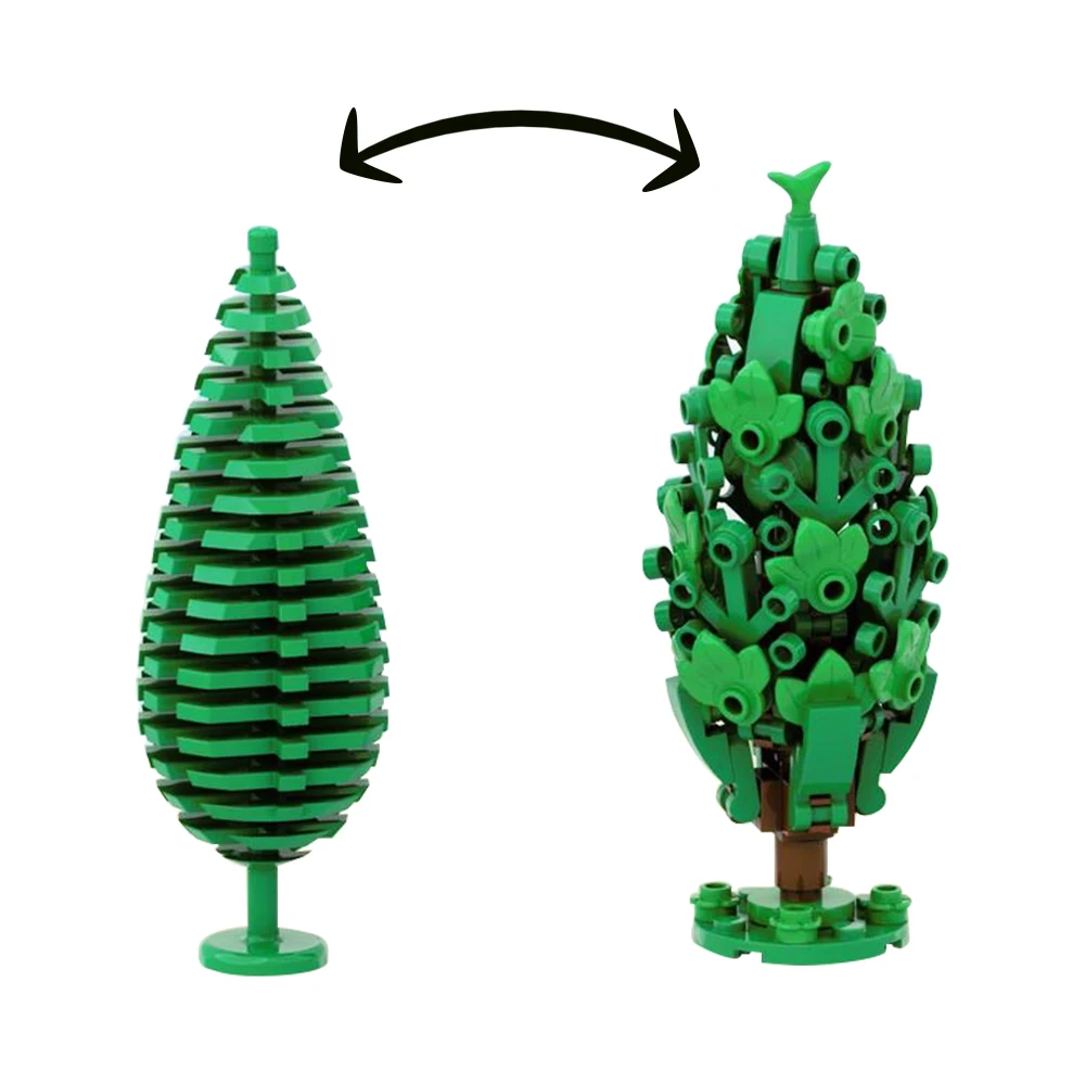 Moc Courtyard Vintage Big Tree Building Block set Garden Forest Tree DIY Building Blocks Model Particle Forest Potted Plant Toys