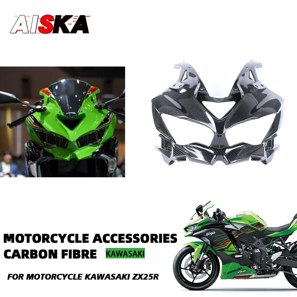 

3K Full Carbon Fiber Headstock Front Fairing Motorcycle Fairings Accessories Parts For Kawasaki ZX25R ZX-25R 2020 - 2023 2024