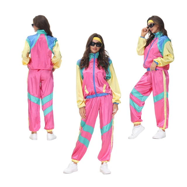 Retro Disco 80er 90er Jahre Sportswear Kostüme Halloween Frauen