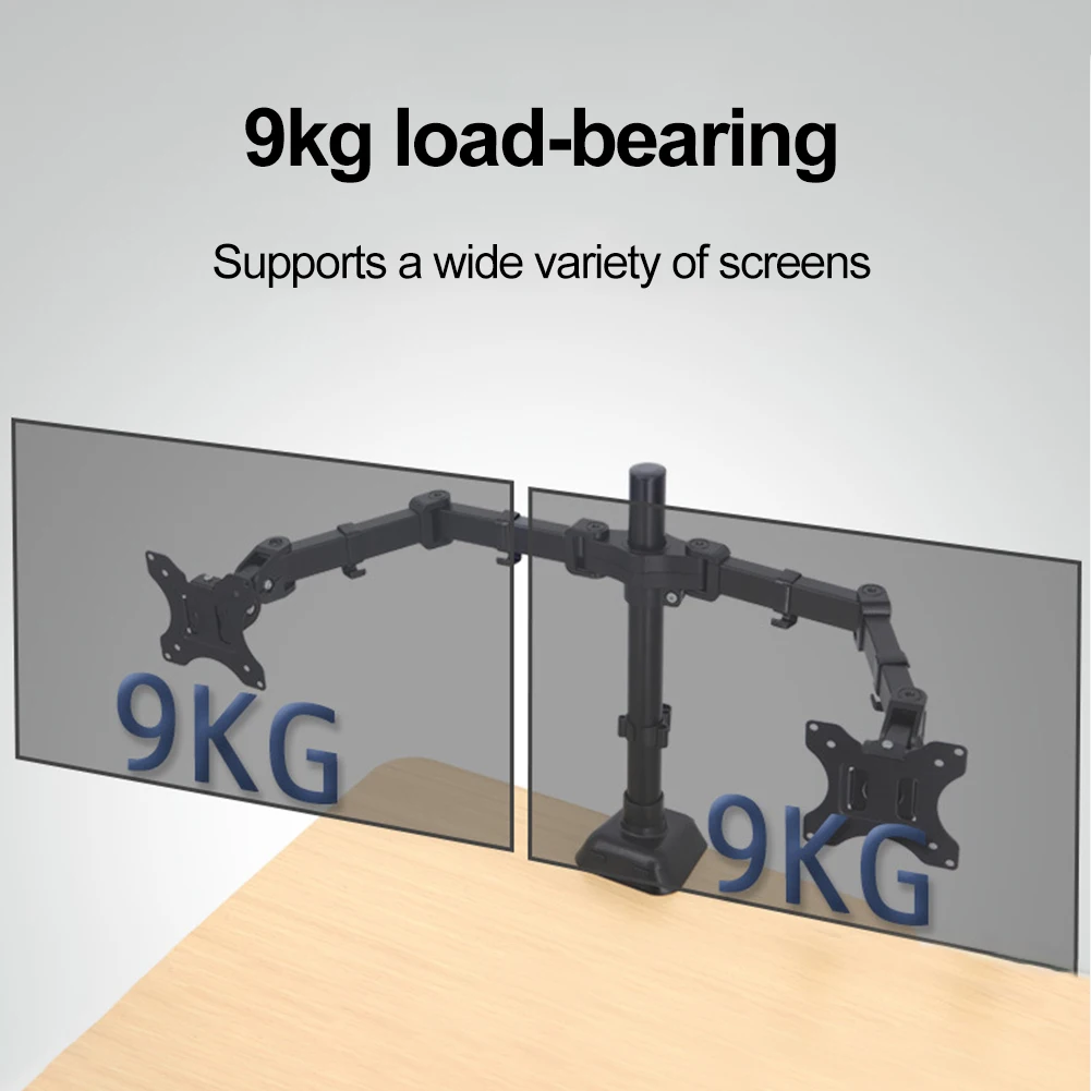 Full Motion Dual Monitor Desktop Stand Suporte de 360 Graus Base de Fixação Braço de Montagem do Monitor Lcd para Tela de Computador 1732 - Imagem 4