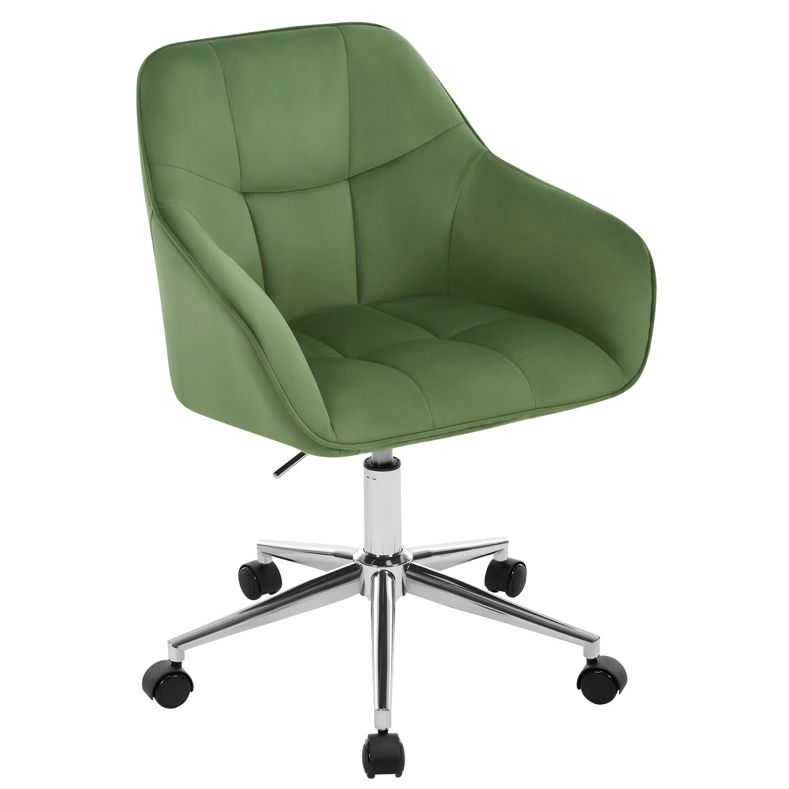 HOMCOM Sedia Da Ufficio In Similpelle Bianca Con 5 Ruote Girevoli, Imbottitura E Altezza Regolabile 52 5x54x84 99cm 85637204