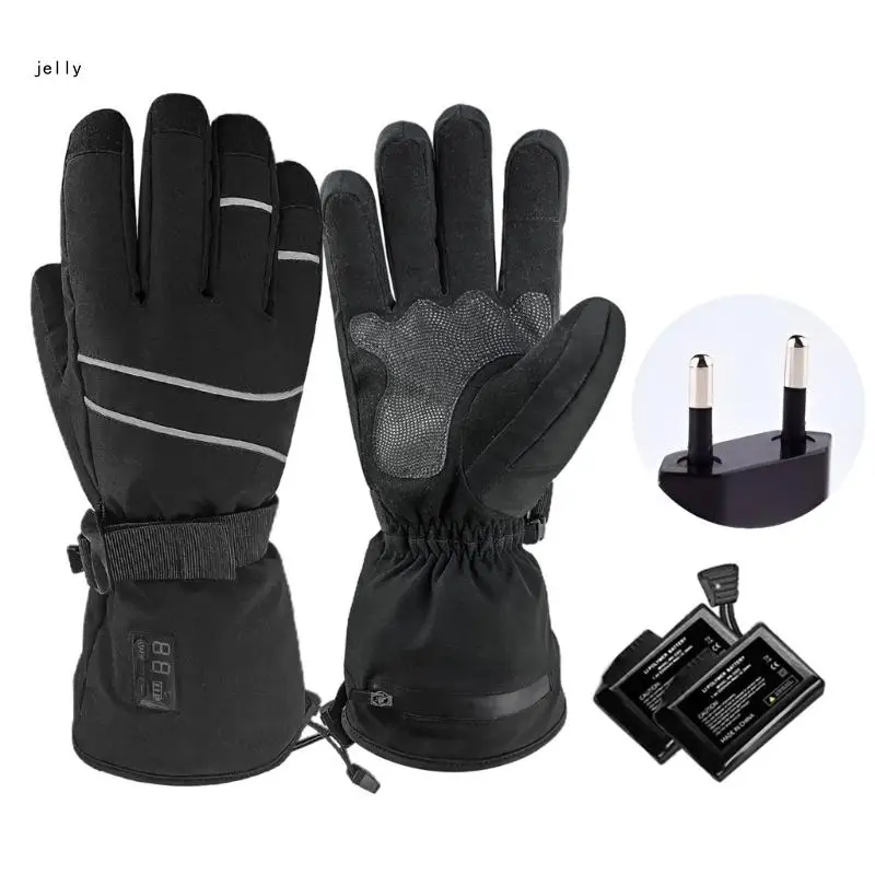 

448C Heated Cycling Gloves Touch Screens Thermal Gloves Windproof Winter Warm Gloves for Driving Skiing Motorbiking
