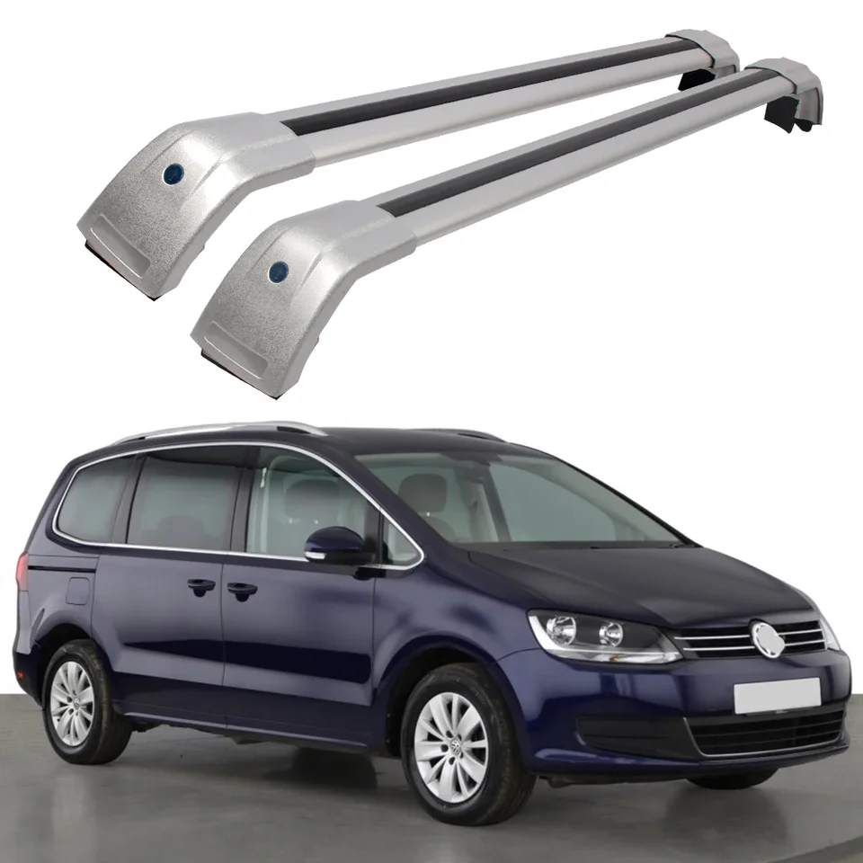 Barres de toit en alliage d'aluminium pour Volkswagen Sharan, 5 portes MPV  2010 – 2022, 2 pièces, barres latérales croisées, porte-bagages - AliExpress