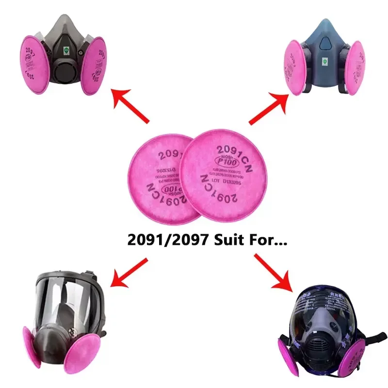 Filtres à charbon 2097/2091 pour masque demi-visage - Lot de 2 à 40 pièces