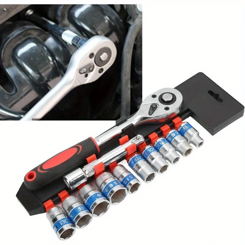 12pcs Socket Wrench Set 1/2 Inch Metric Impact Sockets Ratchet Spanner Complete Tool Kit Professional Garage Repair Tool