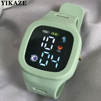 Sports Electronic Watch for Kids Children LED Digital Watch Big Dial Silicone Football Sports Watch Boys Girls Student Clock 1