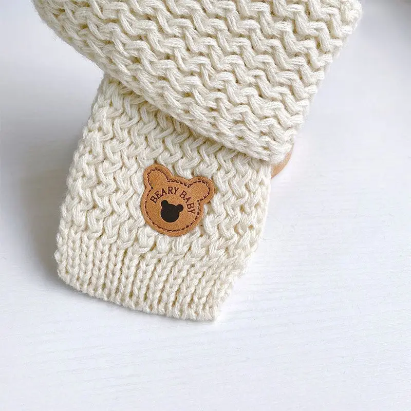Baby Scarf Korean Cute Bear Knit Neckerchief For 1-10 Years Kids