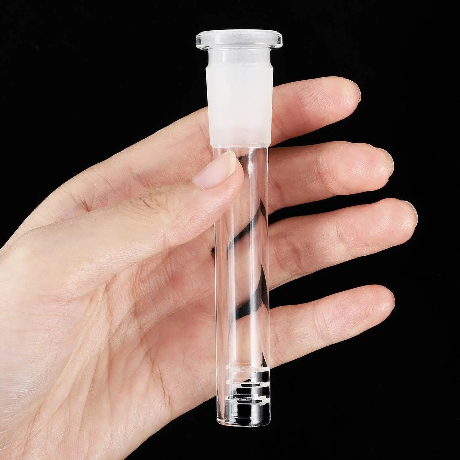 Hookah Accessories Cooling Stem Glass Adjustable Stem 2 Pcs 4.7" Clear Glass DownStem Diffuser 14mm Male Down Stem