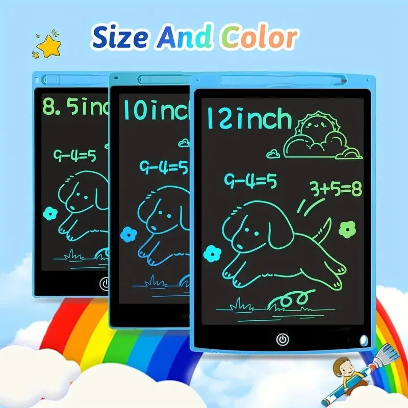 8.5/12 Inch LCD Writing Tablet Doodle Board Colorful Electronic Board Drawing Pad Gifts Educational Learning Travel Birthday