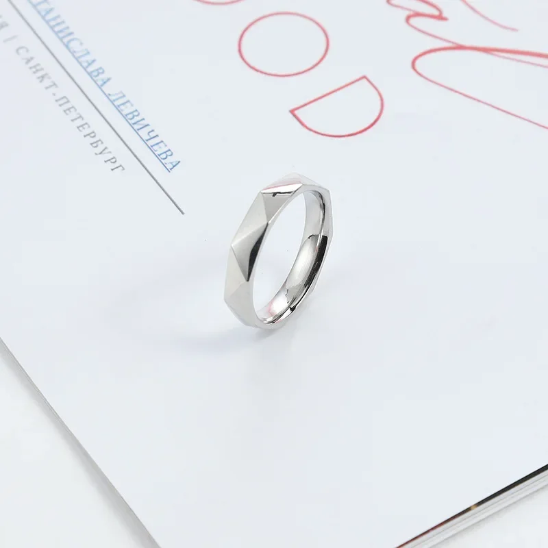 Fashion Jewelry New Titanium Steel Men's and Women's Simple Personality 4MM Grinding Couple's Ring 4
