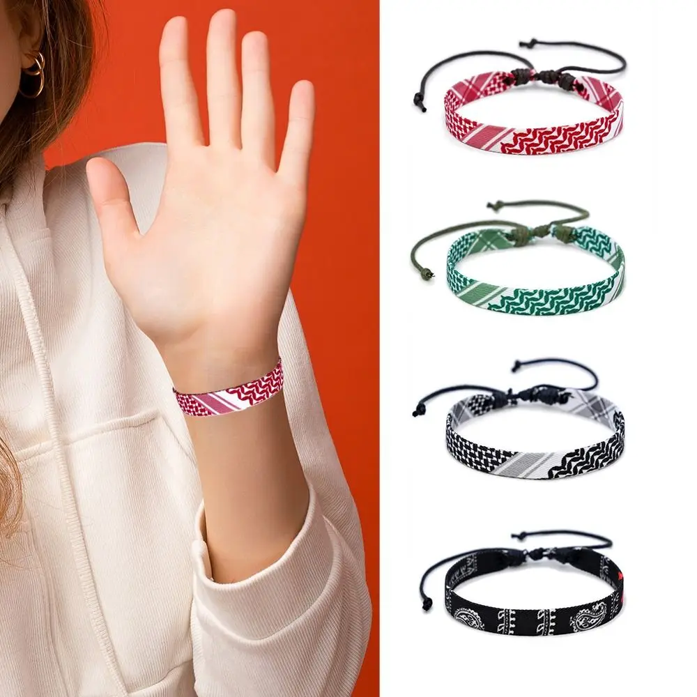 Multicolor Weave Bracelets Geometric Wave Point Traditional Patterns Arabic Scarf Style Bracelet Color Matching New Design