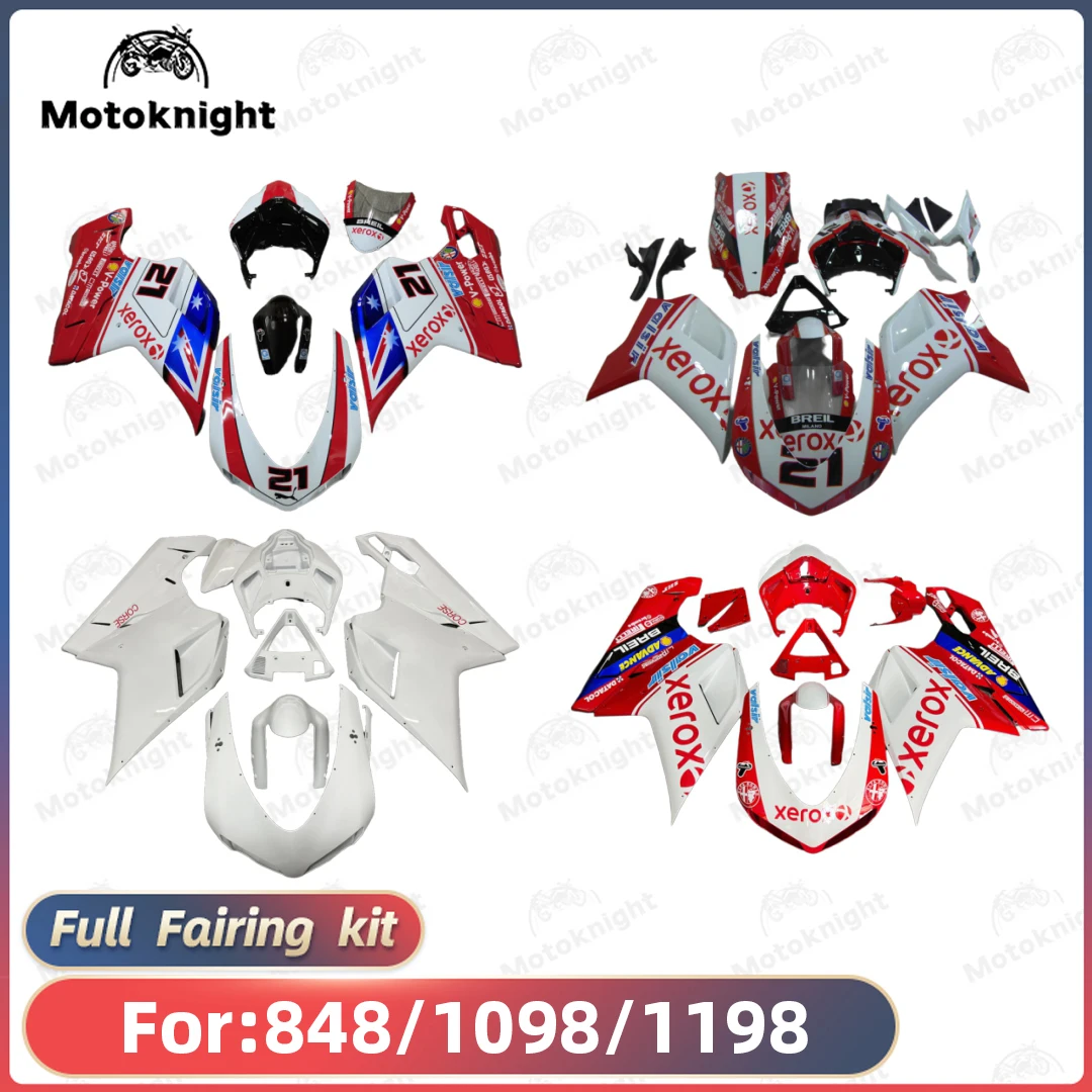 New ABS Motorcycle Fairing Kit Fit For DUCATI 848 1098 1198 2007 2008 2009 2010 2011 2012 Fairings Kits Bodywork Shell