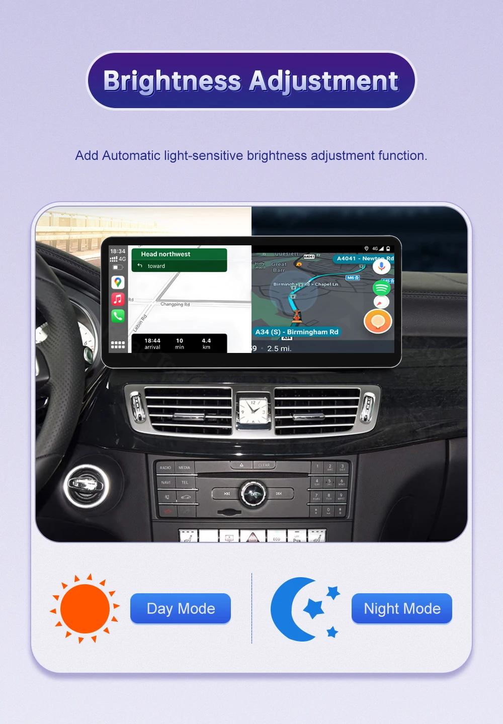Linux Touchscreen-Radio für Mercedes Benz CLS W218 2010-2018 Android Auto Wireless CarPlay Airplay Mirroring Auto-Multimedia – Detail 7