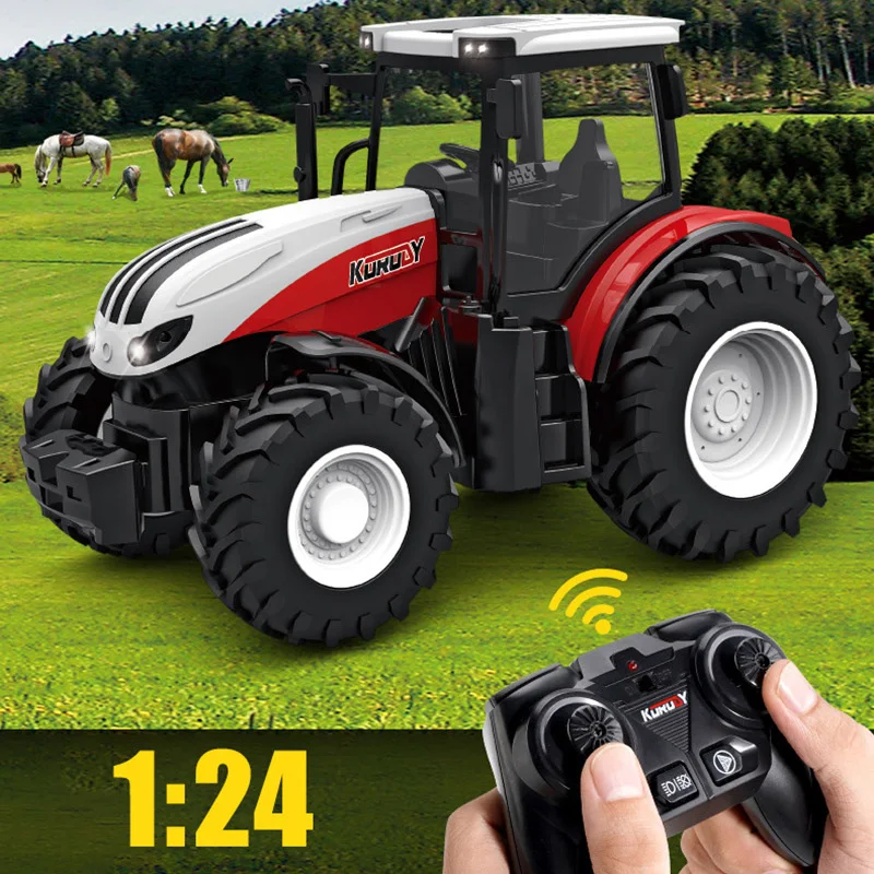 RC car toys RC Farm Tractor Trailer 1/24 2.4G Remote Control Engineering Construction Truck Farming Machine children boys gift 4