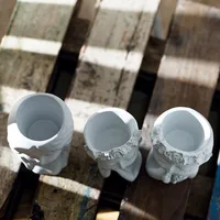 Pot de fleur en forme de tête de fille, moule en Silicone, Vase en béton, plâtre fait à la main, résine époxy, porte-stylo, moules, fournitures de décoration pour la maison 4