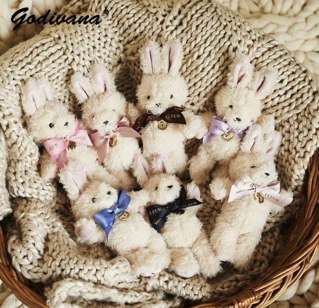 Japanese Style Cute Plush Doll 7th Anniversary Cartoon Rabbit Pattern Bag Charm Key Pendant Girl Ladies Pendant for Handbag