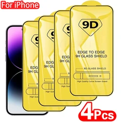 Enhanced 9D Tempered Glass Screen Protector - Pack of 2/4 Pieces - 4 pieces (For iPhone 6)