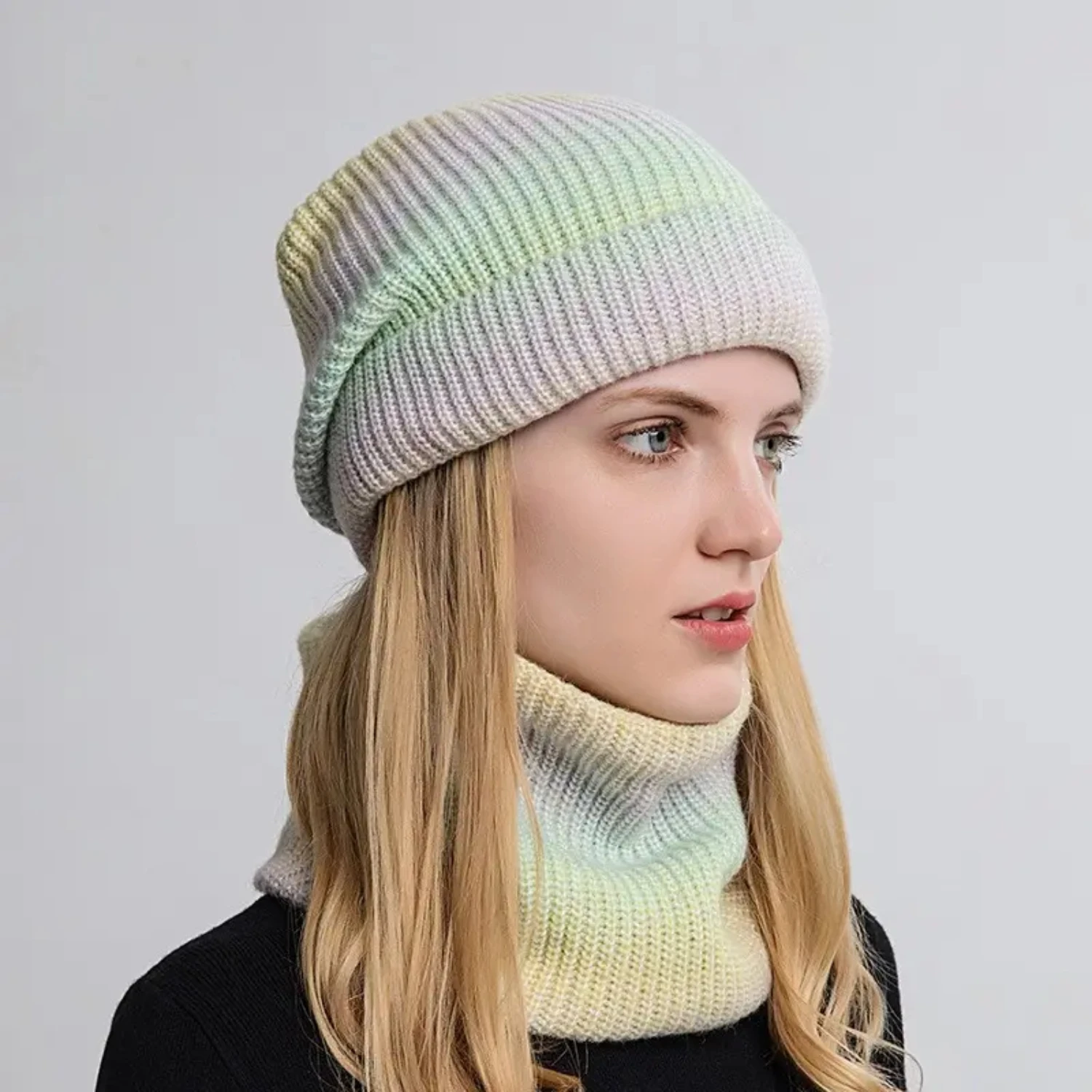 Winter Women's Beanies and Snood Set-Soft and Warm Hat with Matching Scarf-Cute Girls' Winter Hat Set