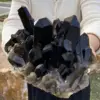 Natural Beautiful Black Quartz Crystal Cluster Mineral Specimen 1