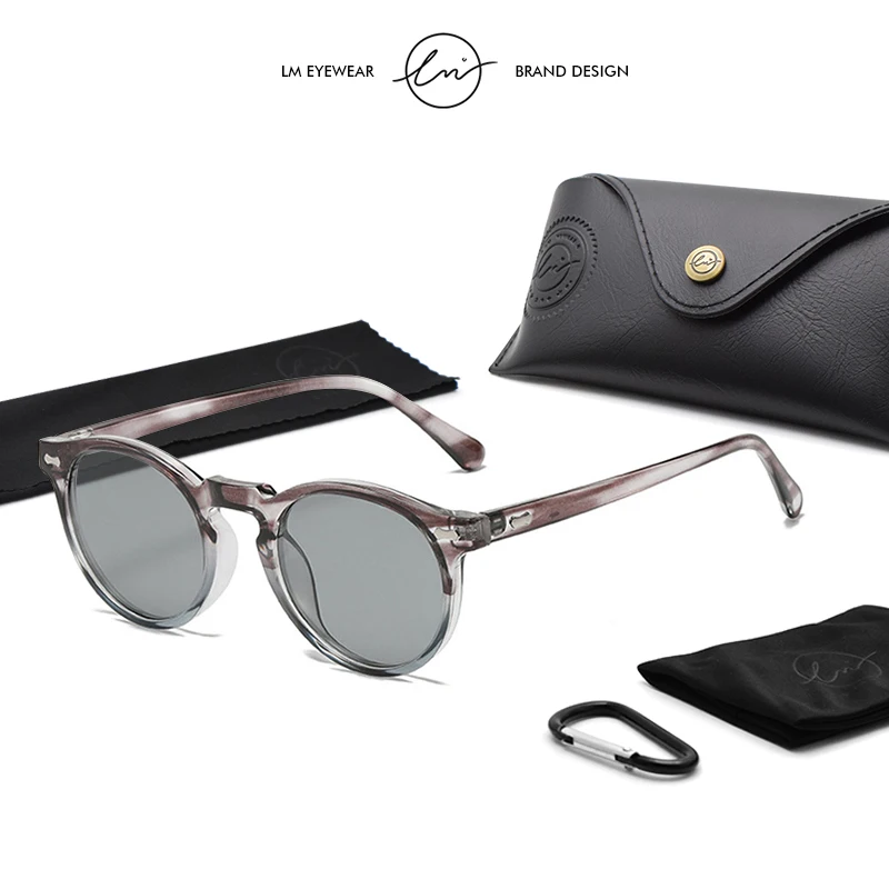 LM 2023 New Men's Polarized Sunglasses Unisex Ultralight Round Sun Glasses Men Women Vintage