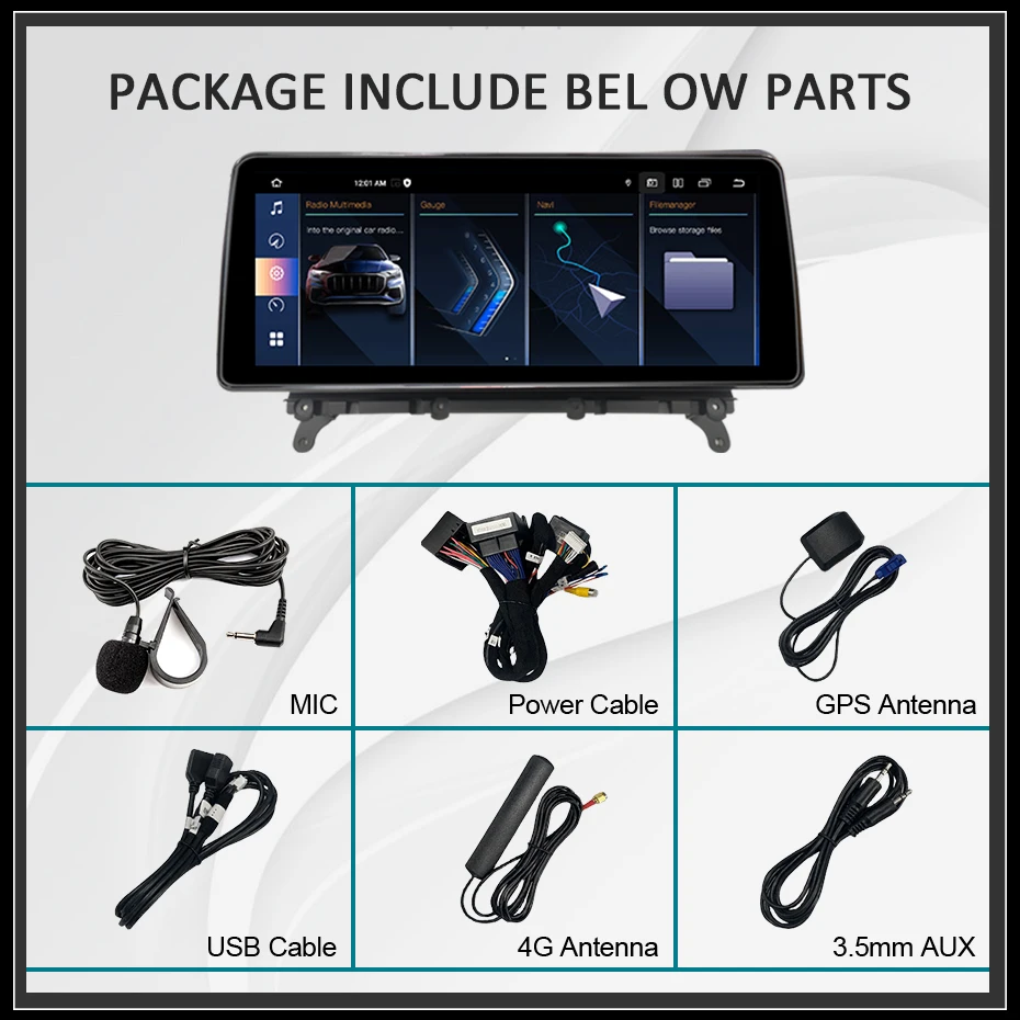 Pantalla de Radio de coche inalámbrico Carpaly Android 14 de 12,5 pulgadas para BMW X3 F25 X4 F26 2010-2017 reproductor Multimedia estéreo GPS WIFI 4G LTE 6