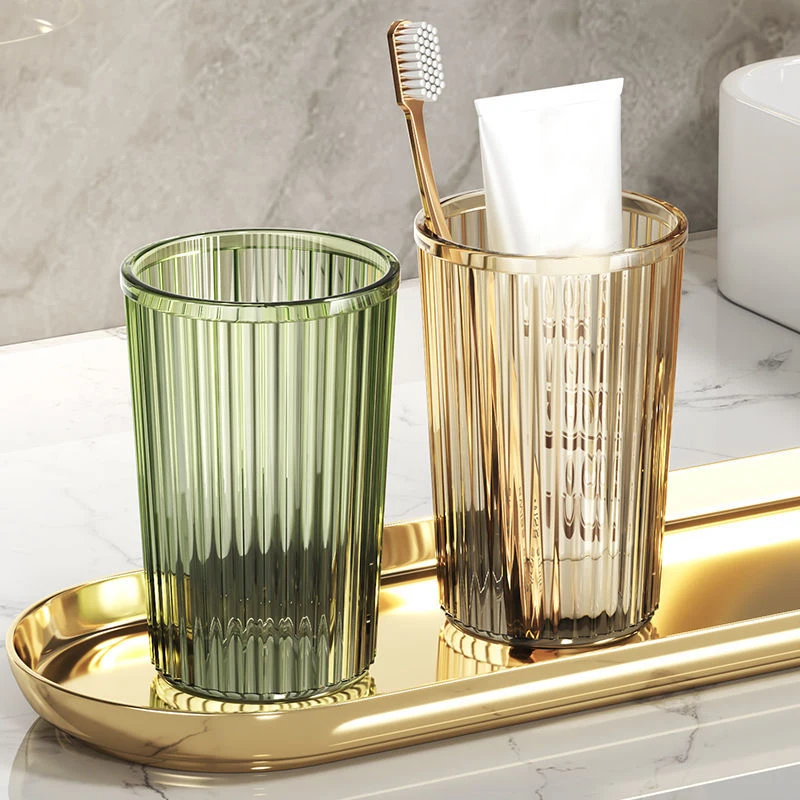 Acrylic Mouthwash Cup Toothbrush Bathroom Cup Light Luxury Style Bathroom Storage Accessories Toothbrush Holder 1PC