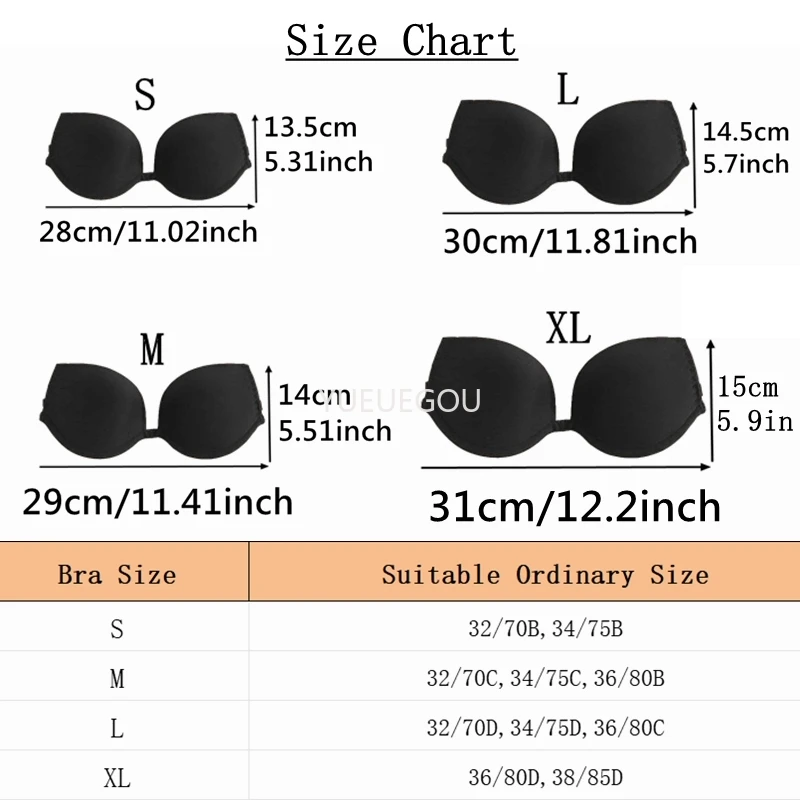 Multiway Backless Push Up Bra front view