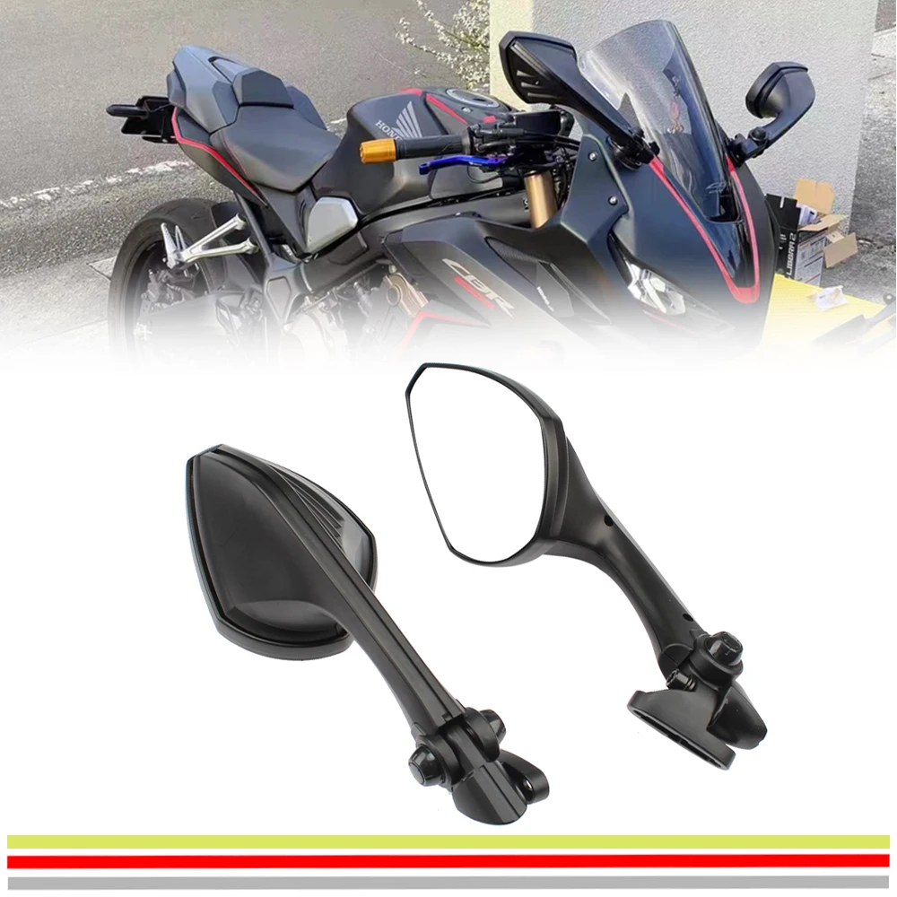 

Motorcycle Universal Rearview Mirror Adjustable Rear View Mirrors Set For HONDA SUZUKI Yamaha KAWASAKI R6 CBR650R Ninja650 GSXR