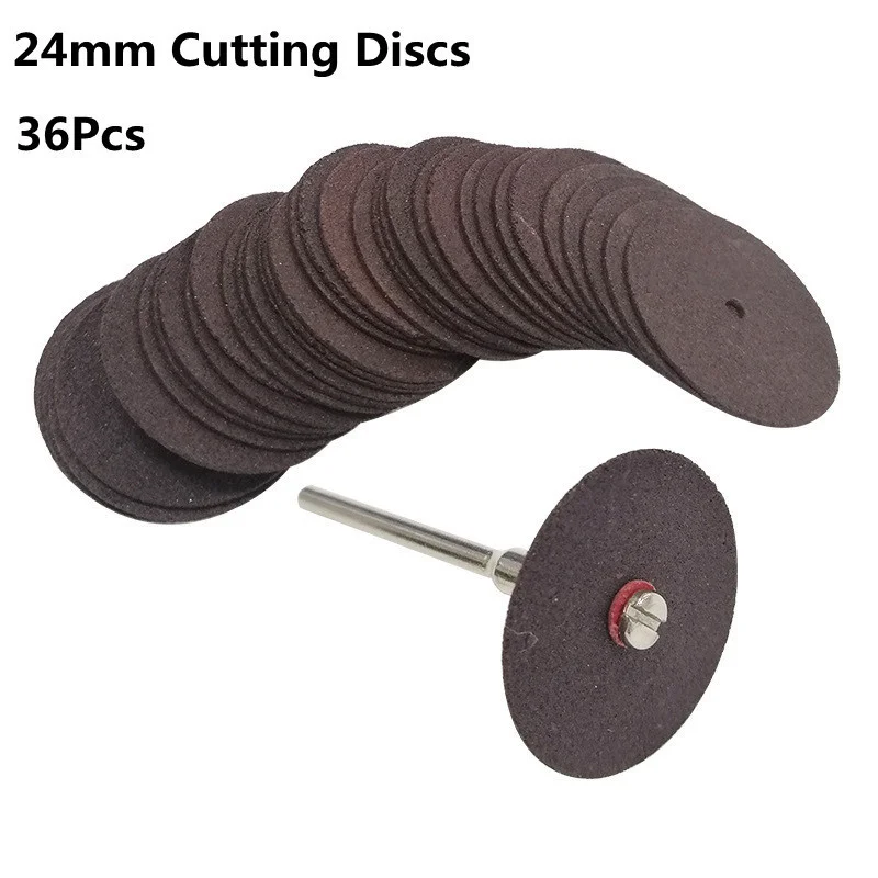 24mm 36pcs Fiberglass Reinforced Mini Drill Cutting Disc Cut Off Wheel Dremel Accessories