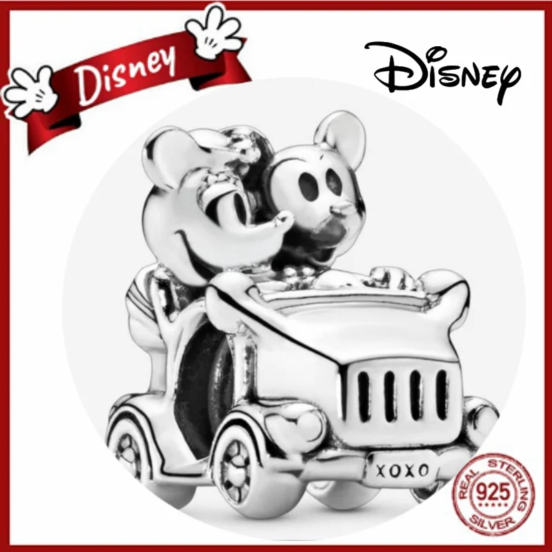 Nuovo 100% Sterling Silver Disney Mickey E Minnie Car String 925 Charm Fit Pandora Bracciale Regalo Da Donna