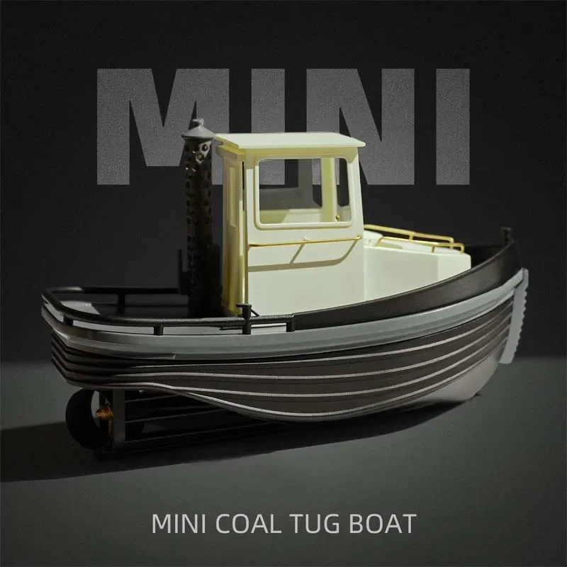 1/18 RC Mini Tugboat Model Kit 3D Printed Mini Coal Tugboat Model DIY Handmade Remote Control Ship Model Toy Collection 3