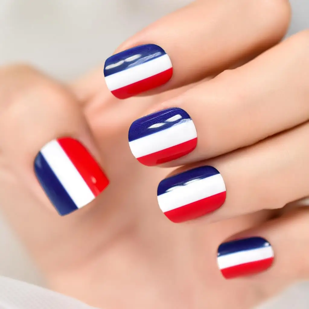 Special Design Press-On Nails - Medium Short Square Glossy Fingernails (24pcs/Set)