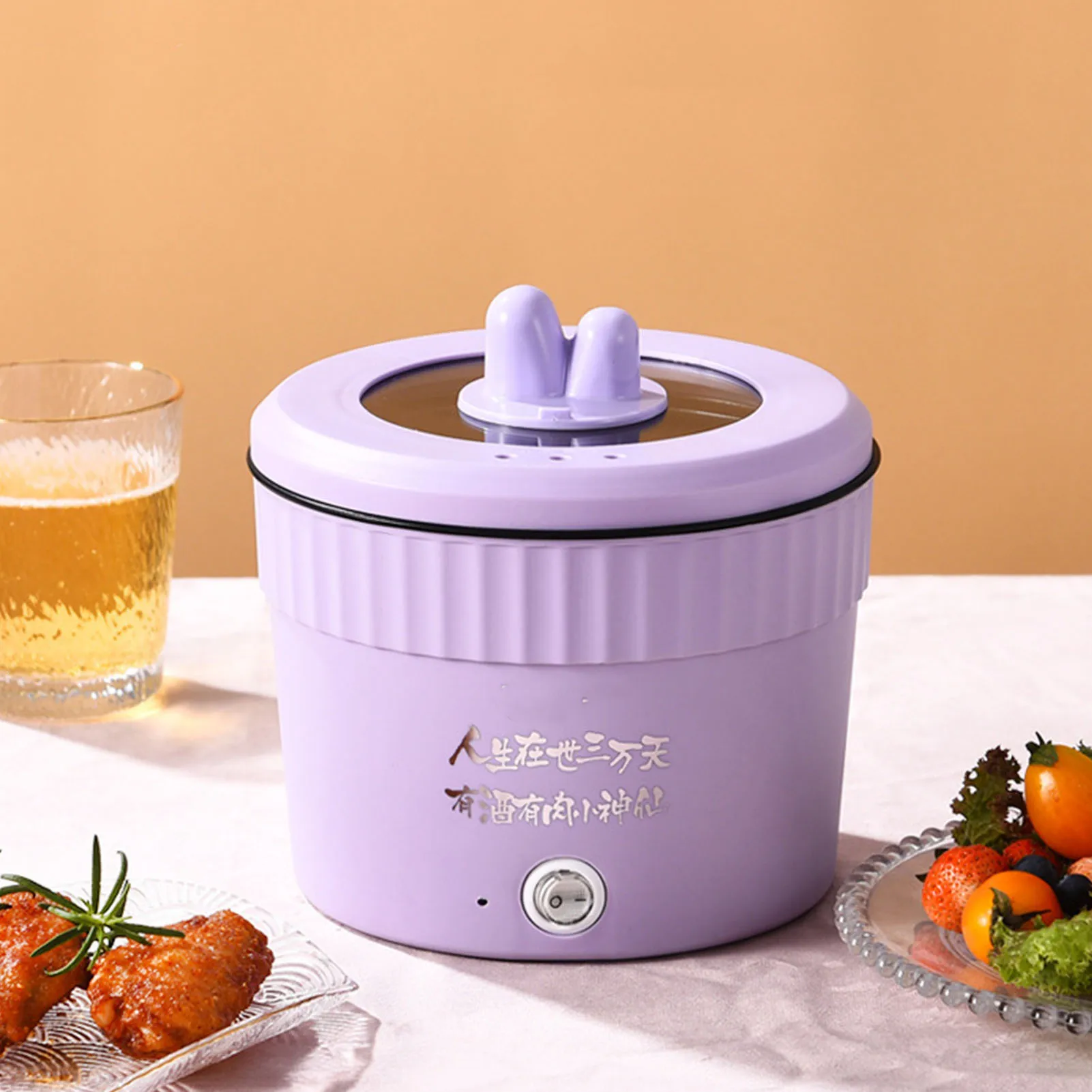 1.5L Multifunctional Electric Cooking Pot Portable Small Instant Noodle Pot Hot Pot Dormitory Household Electric Cooking Pot 3