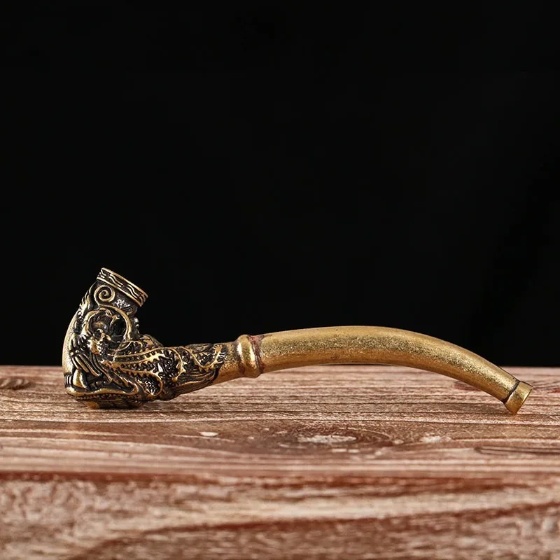 Tobacco Pipe Metal Brass Short Coarse Cigarette Holder Portable Pure Copper Men's Smoking Set Inserted Tobacco Pipe