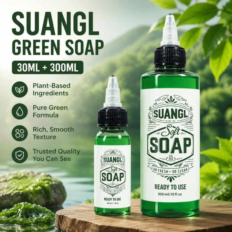 Sapone Verde per Tatuaggi 30/300ML Ultra Concentrato, Forniture Professionali per Tatuaggi, per Cura Post-Tatuaggio e Pulizia Piercing - immagine 2