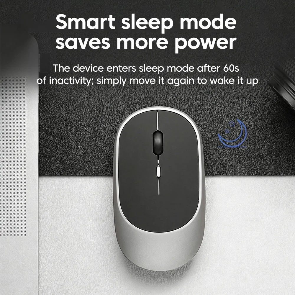 Mouse Bluetooth Wireless 800/1200/1600DPI con Regolazione a 3 Velocità, Connessione Doppia Wireless 2.4G+Bluetooth 5.2 per Laptop e Computer - immagine 4