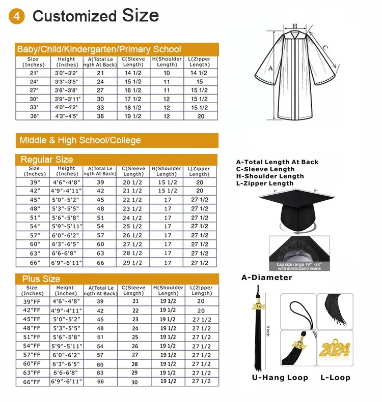 Graduation Gown Set New Woven American Adult
