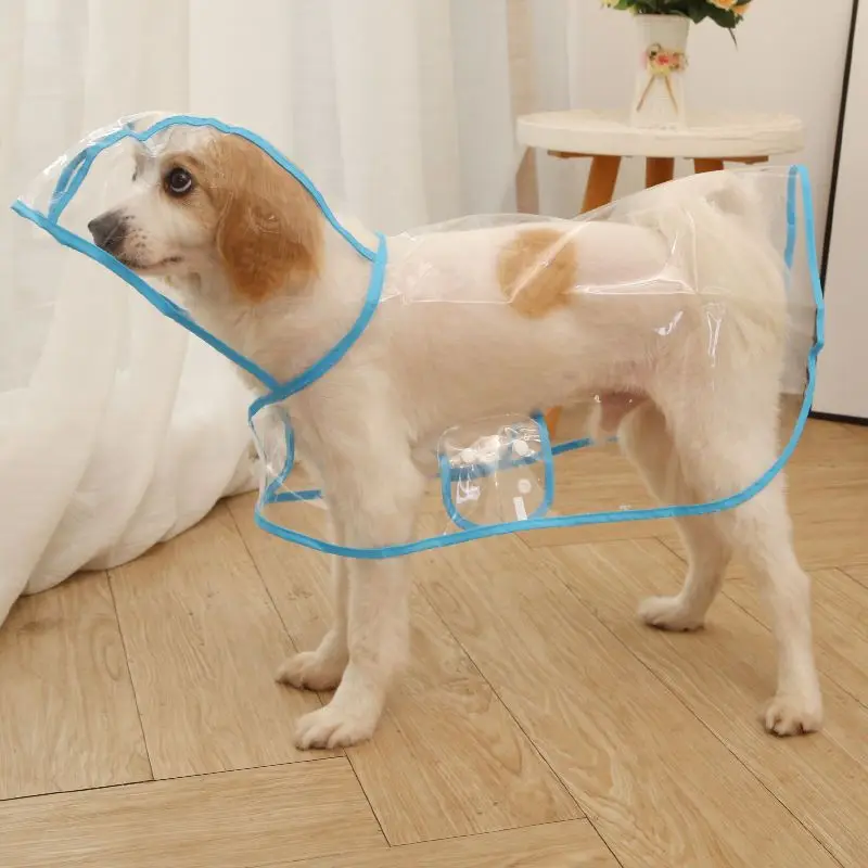 thumbnail image 1 of Chubasquero para perros, impermeable, transparente, ropa de exterior para mascotas, para perros pequeños, medianos, bulldog francés, cachorros, gatos, trajes de macotas, 1 of 5