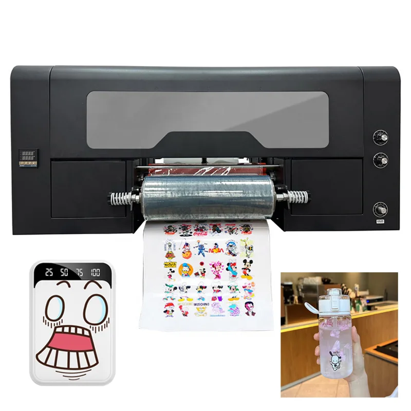 

A3 30CM AB Film Transfer Wraps Helmet Textile Roll Automatic Flatbed UV DTF Printer and Laminate with Dual xp600 Print Head