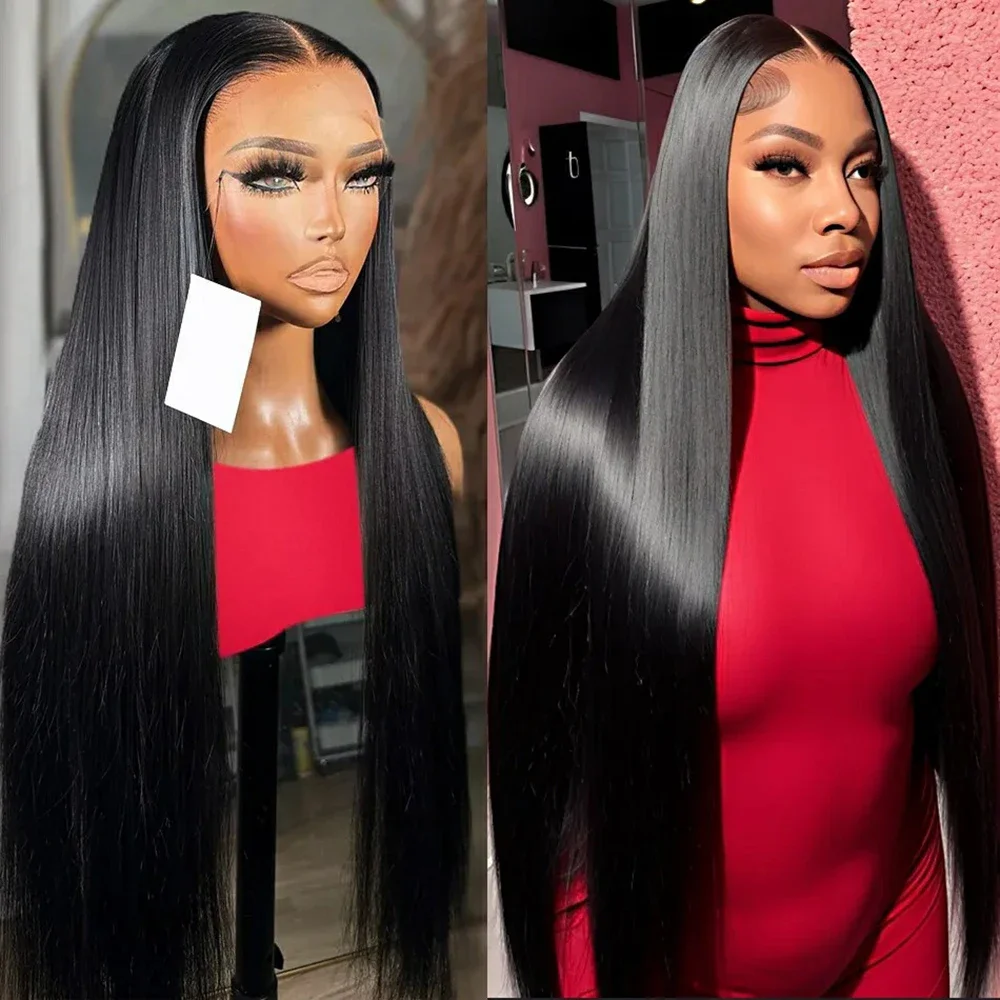 

Brazilian 13x4 13x6 HD Transparent Lace Front Wigs For Women Human Hair 4X4 Glueless Bone Straight Lace Closure Wig Pre Plucked