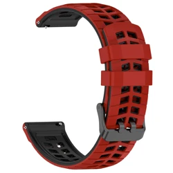 Enhanced Silicone Sport Strap - Premium Watch Band Bracelet 22mm Accessories - 1PCS 22MM (A - Red Black)
