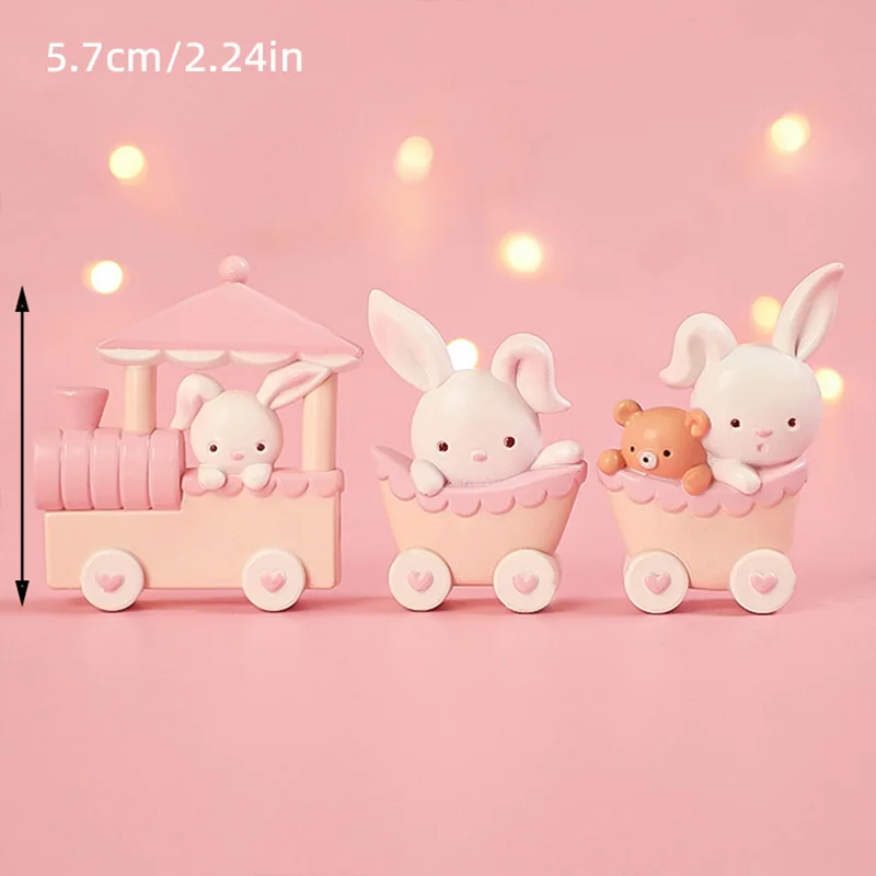 Set 6 Topper Per Torta A Forma Di Coniglietto – Decorazioni In Plastica Per Compleanno Baby Shower E Festa Bambini - 6