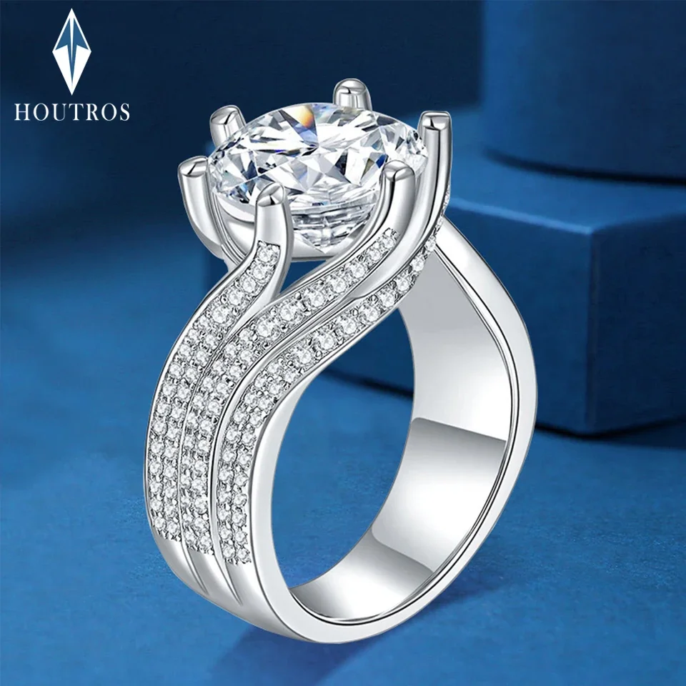 3Ct 5Ct Anello Moissanite Per Le Donne 925 Sterling Silver Luxury Real Moissanite Diamond Rings Fidanzamento Wedding Band Jewelry Gra