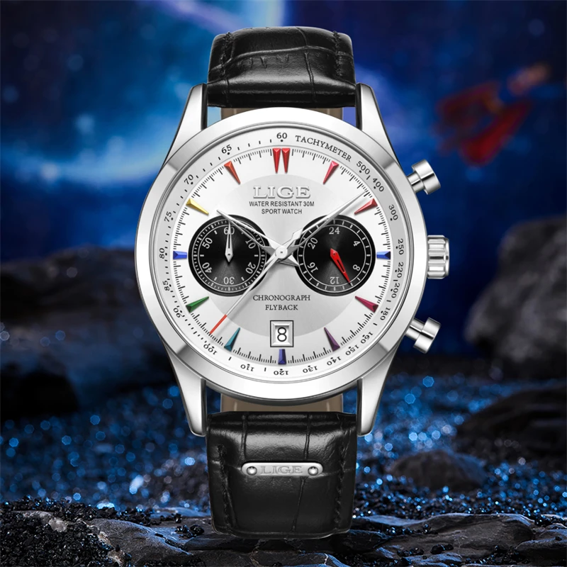 Lige Luxus Casual Watch Top Marke Business männliche Armbanduhren Datum Uhr wasserdichtes Leder Kleid Herren uhr Geschenk montre homme