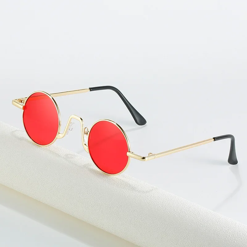 Petites lunettes de soleil rondes Rock Punk pour femmes et hommes