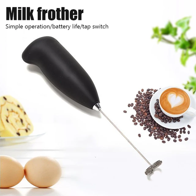 Espumador de Leche Eléctrico de Mano Agitadores Mini Batidor Eléctrico  Batidora de Café Portátil Mezclador de Bebidas de Acero Inoxidable para  Lattes Capuchino Frappe Chocolate Hogar (negro)